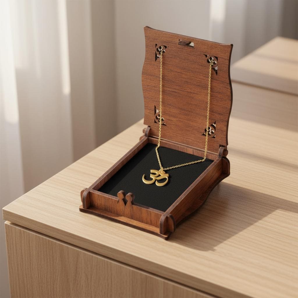 Inspirational Om Pendant Necklace, Minimalist 14K Gold Plated 925 Silver, Zen Spiritual Jewelry, Custom Length Personalized Christmas Gift