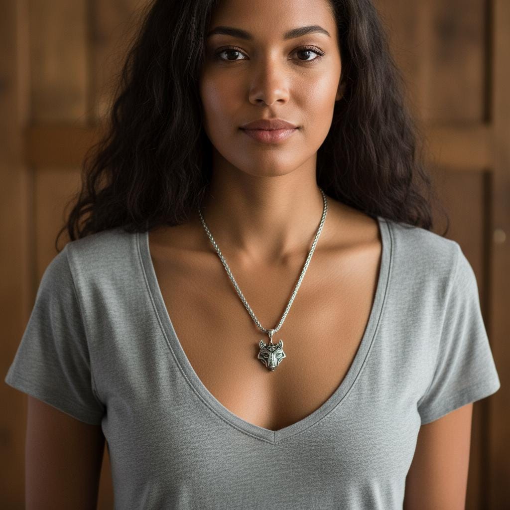 Viking Wolf Head Pendant: Norse Mythology Jewelry, Celtic Amulet, Handmade Scandinavian Gift for Men & Women