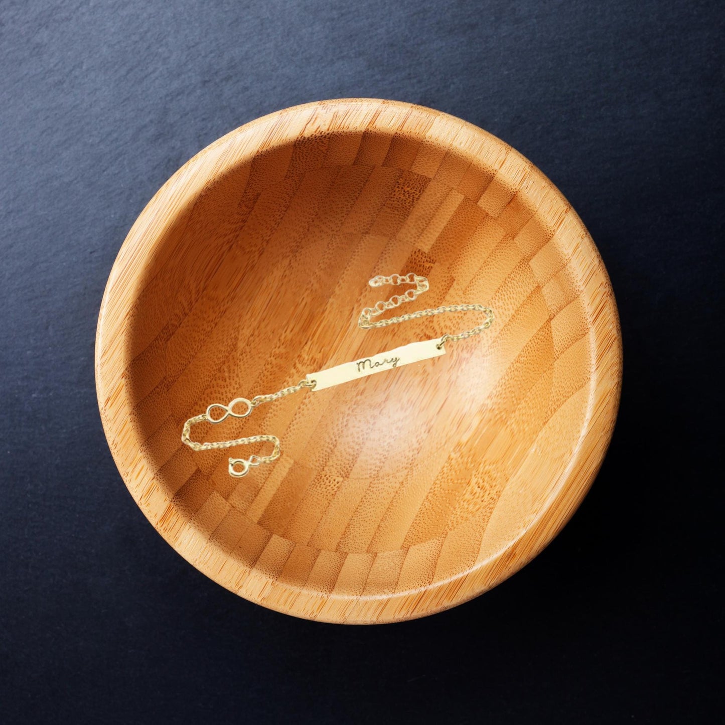 Personalized Infinity Love Bar Bracelet, Minimalist Sterling Silver Gold Plated Jewelry for Her, Custom Name Gift, Dainty Everyday Accessory