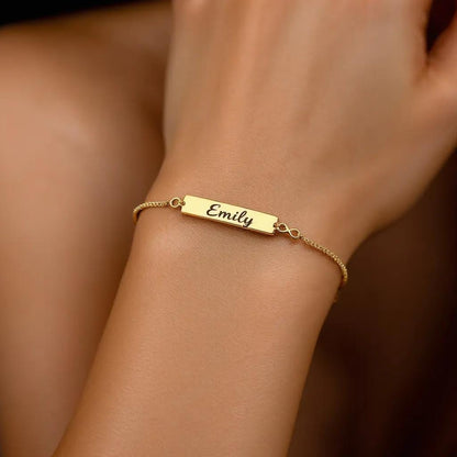 Infinity Love Bar Bracelet, Minimalist Gold Charm Jewelry, Dainty Infinity Symbol, Personalized Gift for Her, Sterling Silver & Gold Plated