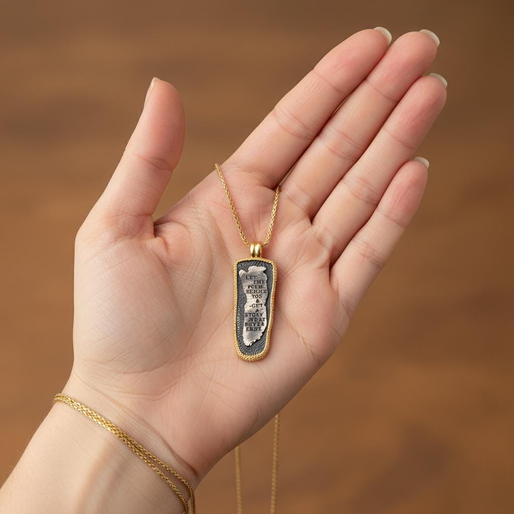 Endless Story Quote Necklace, Minimalist Charm Pendant, Gold Plated Sterling Silver, Gift for Him or Her, Anniversary Daily Handmade Jewelry