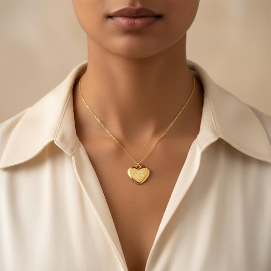 Minimalist Flat Heart Necklace, Dainty 925 Silver Gold Plated, Custom Length Simple Charm, Everyday Love Jewelry Christmas Gift for Her