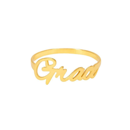 Personalized Name Ring, Custom Dainty Silver Gold Stackable Jewelry, Handwritten Text, Minimalist Gift for Her, Delicate Personalized Band