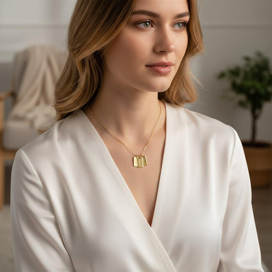 Personalized Custom Name Necklace, Engraved Multiple Names, 14K Gold Plated Jewelry Gift for Mom, Kids Names Necklace, Christmas Gift