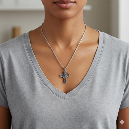 3D Jesus Christ INRI Cross Pendant, 925k Sterling Silver Catholic Necklace, Cross Unisex Pendant Necklace,Handcrafted Filigree Charm Pendant