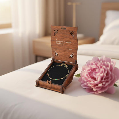 Spaced Birthstone Anklet, Multiple Children Name Bracelet, Custom Family Gold Plated Jewelry, Dainty Minimalist Gift for Mom, Christmas Gift