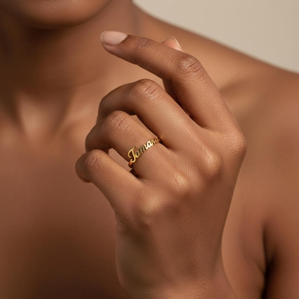 Personalized Dainty Name Ring: Custom Handmade Silver or Gold Minimalist Band - Unique Stackable Gift for Her
