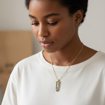 Endless Story Quote Necklace, Minimalist Charm Pendant, Gold Plated Sterling Silver, Gift for Him or Her, Anniversary Daily Handmade Jewelry