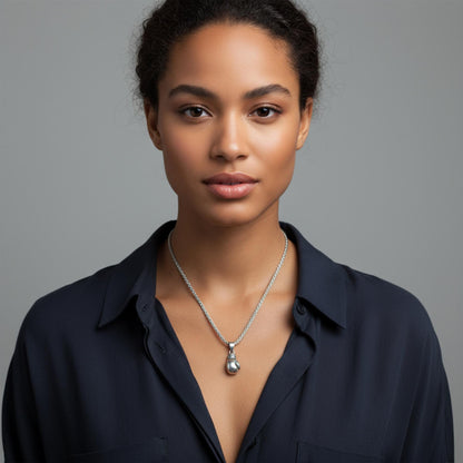 Heavy Silver Boxing Glove Pendant, Oxidized Kickboxing Charm, Fighter Necklace Gift for Her, Cancer Survivor, Personalized Christmas Gift