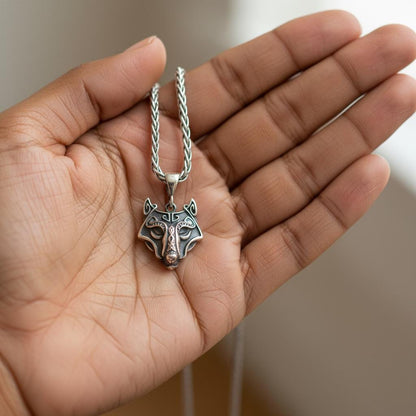 Viking Wolf Head Pendant, Fenrir Norse Mythology Necklace, Stainless Steel Celtic Amulet, Unisex Protection Charm, Christmas Gift