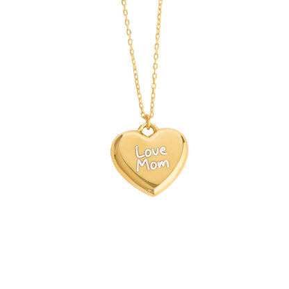 Minimalist Flat Heart Necklace, Dainty 925 Sterling Silver Gold Plated Custom Length Chain, Simple Heart Charm Jewelry Gift for Her