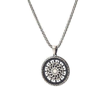 Celestial Sun Motif Pendant, Minimalist 925 Silver Scandinavian Necklace, Spiritual Balance Charm, Unisex Christmas Gift for Him Her