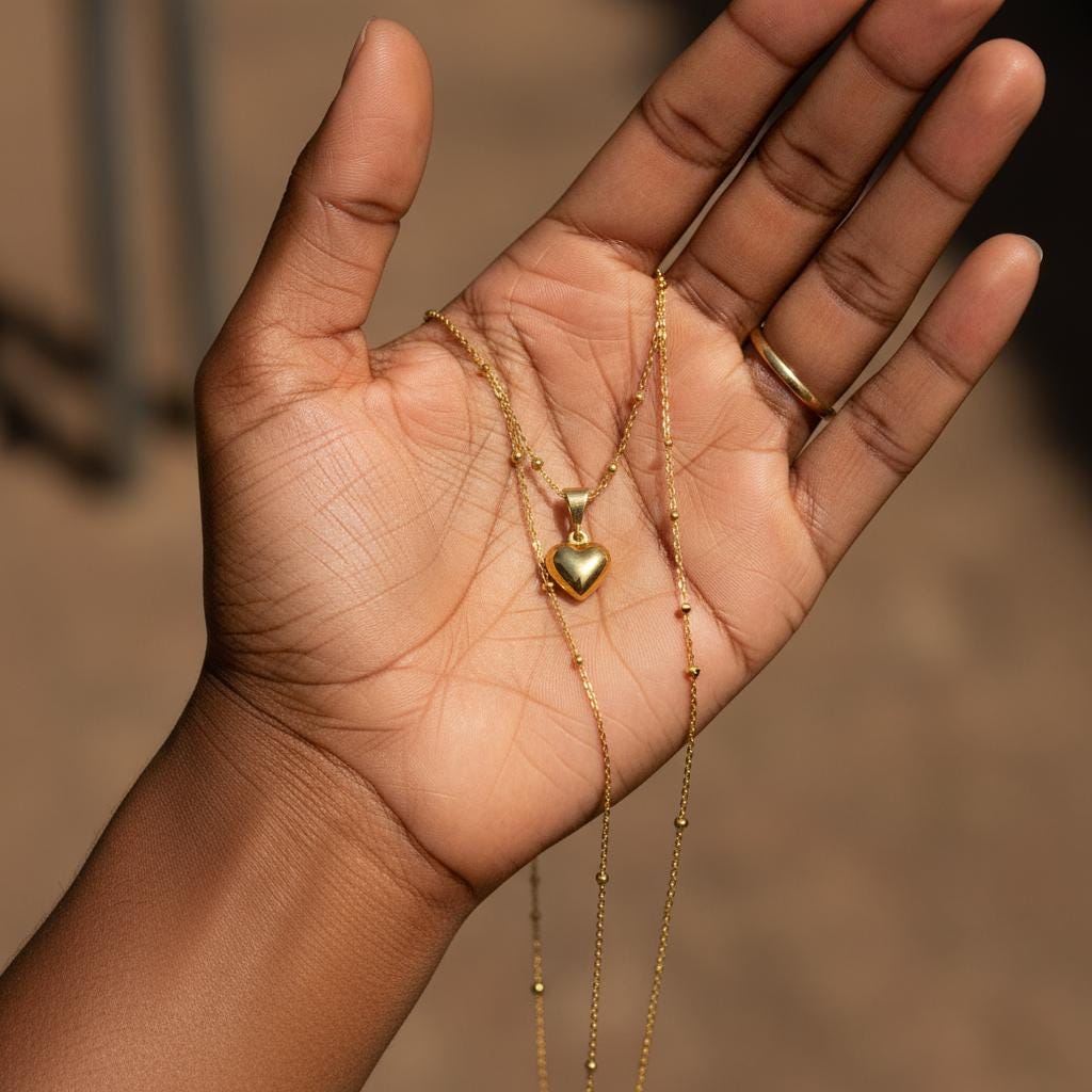 Dainty Bubble Heart Pendant, Minimalist 14K Gold Plated 925 Silver Necklace, Romantic Christmas Gift, Timeless Jewelry Gift for Her