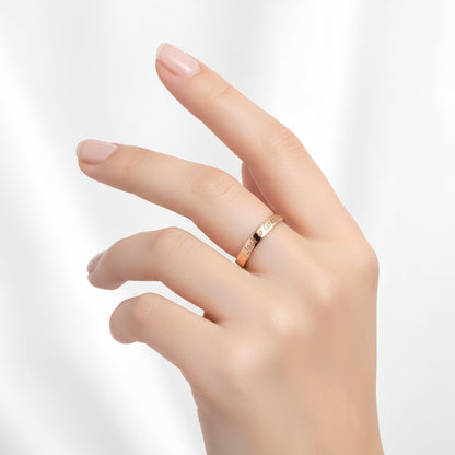 Engraved Name Band, Dainty 925 Sterling Silver Gold Plated Ring, Custom Love Token, Personalized Anniversary Gift for Her, Christmas Gift