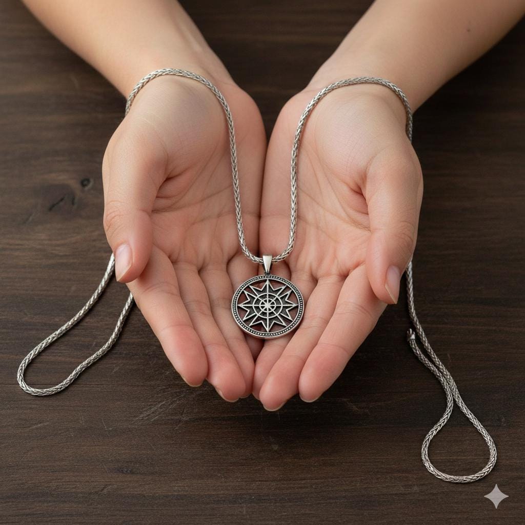 Celestial Sun Motif Pendant, Minimalist 925 Silver Scandinavian Necklace, Spiritual Balance Charm, Unisex Christmas Gift for Him Her