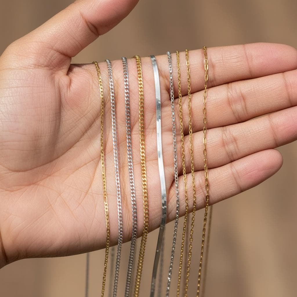 Custom 925 Silver Chain Necklace, Gold Plated Layering Chain, Various Styles Dainty Thick, Everyday Minimalist Christmas Gift for Her Him